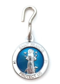 Saint Francis White/Blue Enamel Pet Medal