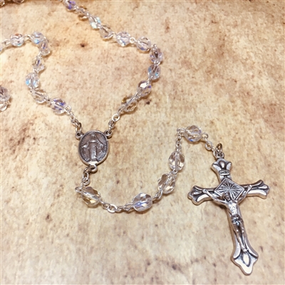 April Crystal Birthstone Bead Rosary