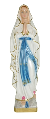 12" Our Lady of Lourdes Italian Chalk Pearlized Statue