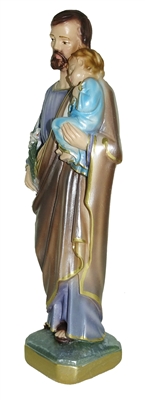 St Joseph Italian Chalk Pearlized 12" Statue