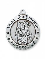 Saint Christopher, Patron of Travelers, Sterling Silver Medal
