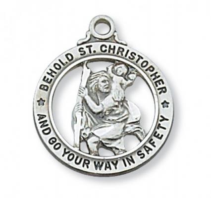 2.5cm Sterling Silver  St. Christopher Medal