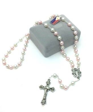 Pink Pearl Class Bead Rosary