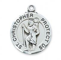3 cm Sterling Silver  St. Christopher Medal L608