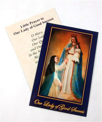 Our Lady of Good Success Blue Holy Card