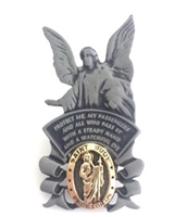 Guardian Angel with Gold Saint Jude Medal Visor Clip