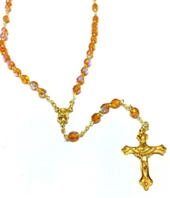 November Birthstone Bead Gold Rosary