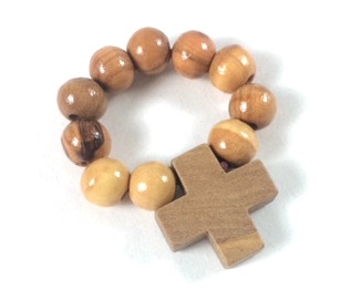 Hand Made Olive Wood One Decade Finger Rosary