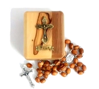 Olive Wood RCIA Rosary and Box Made in Bethlehem