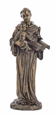 St. Anthony and Child in cold-cast bronze, 10.5inches