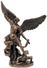 St. Michael Statue Cold-Cast Bronze Lightly Hand-Painted 10inches SR-74997