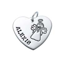 Large Heart Charm - Full Character Angel