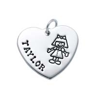 Large Heart Charm - Full Character Girl