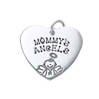 Large Heart Charm - Half Character Male Angel