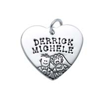 SE Large Heart Charm - Half Character Groom and Bride