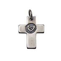 Designer Heart Cross Life Charm