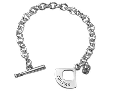 "Play Ball" Toggle Bracelet w/3D Cap Charm