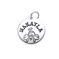 Small Circle Charm - Girl Angel