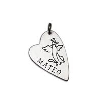 Cat Angel Heart Charm