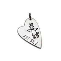 Dog Angel Heart Charm