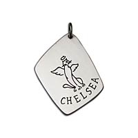 Cat Angel Square Charm