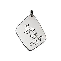 Dog Angel Square Charm