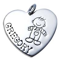 X-Large Heart Charm - Boy