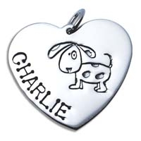 X-Large Heart Charm - Dog