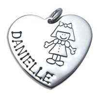 X-Large Heart Charm - Girl