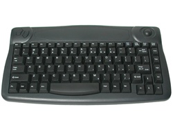 Black Mini Desk Wireless Keyboard w/ trackball