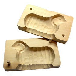 Hand Carved Wooden Butter Mold - Ram. Made in Zakopane this two part mold is still in use in the villages and farms of southern Poland. Since this is the old fashioned method it takes a little more skill to use than the plastic form.