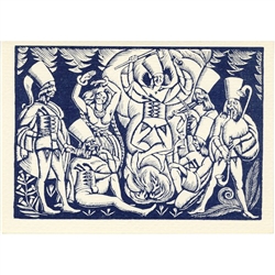 1919 woodcut print by Wladyslaw Skoczylas. The legendary "zbojnicy" or outlaws who robbed the rich to give to the poor.