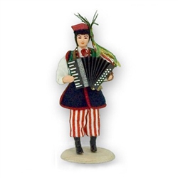 Polish Regional Doll: Krakowiak Playing the Accordion