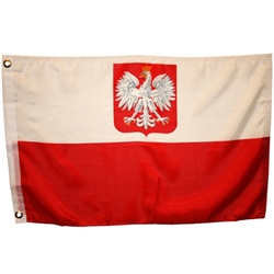 Poland Boat Flag With Eagle, With Grommets