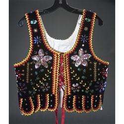 These Krakowianka vests are nicely decorated with beading and sequins, perfect for dancing or just displaying your heritage.  Our sizes are available for children and adults.