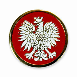 Polish Eagle Round Pin Lapel Pin .8"