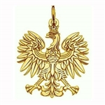 Gold Plated Silver Polish Eagle Pendant .75" Diameter