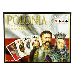 A two deck set of historic cards featuring Polish kings and queens. Made in Austria by Piatnik, the finest card maker in the world. This Viennese playing card manufacturer is a family company with a long tradition.
