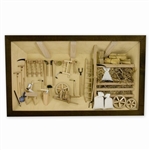 Poland has a long history of craftsmen working with wood in southern Poland. Their workshops produce beautiful hand made boxes, plates and carvings.  This shadow box is a look inside a traditional Polish farmer's barn.  Note the nice attention to detail.