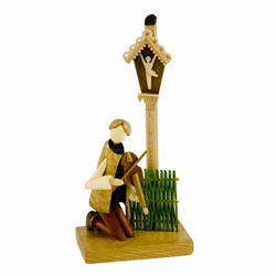 These hand made artistic wooden figurines were made in Warsaw in the 1970's and 80's by two Polish woodworkers.  Subjects included village folk, hunters, fishermen, and sportsmen in action.  These delightful works are excellent examples of a Polish folk a
