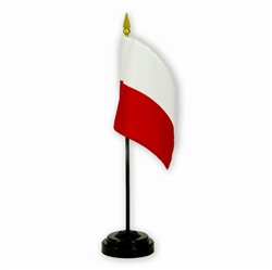 Polish Desk Flag With Stand