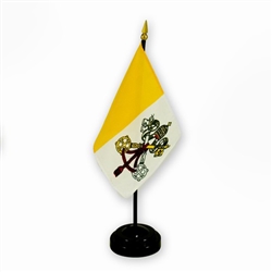 The Vatican flag is also known as the Papal flag.  Includes a one hole plastic stand