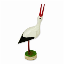Hand Carved and Painted Wooden Storks