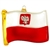 Polish Flag With Eagle Glass Ornament