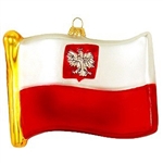 Graceful waves of brilliant white and red represent our glass replica of the Polish flag. In 1919 after Poland had regained her independence, the bold stripes of white and red were recognized as the official state colors. The Polish Flag with the eagle,