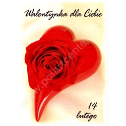 Valentine's Day postcard. Translation: My Valentine...For You February 14