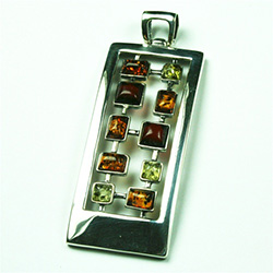 Mod Mosaic Multicolor Amber Pendant