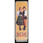 Bookmark - Lowicz Folk Dancer Bookmark on Canvas is painted on canvas with the edges tastefully fringed.