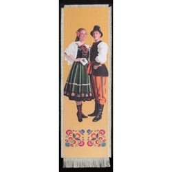 Bookmark - Lowicz Folk Dancer Bookmark on Canvas is painted on canvas with the edges tastefully fringed.