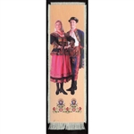 Bookmark - Nowy Sacz Folk Dancer Bookmark on Canvas is painted on canvas with the edges tastefully fringed.